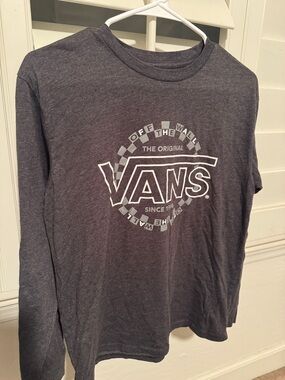Vans Charcoal Gray Long Sleeve Logo Shirt